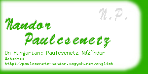 nandor paulcsenetz business card